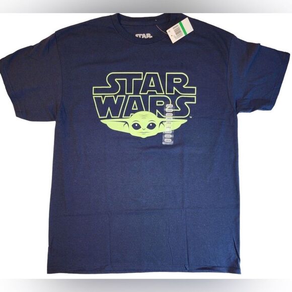 Star Wars Mens Novelty Graphic Tshirt Baby Yoda‎ Dark Blue Size XXL NWT in pkg - Picture 1 of 5